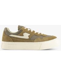 Stepney Workers Club - Pearl S Strike Suede And Mesh Low-top Trainers - Lyst