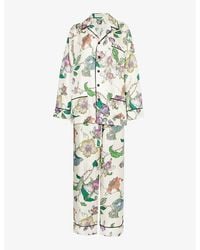 Olivia Von Halle - Yves Floral-pattern Silk Pyjama Set - Lyst