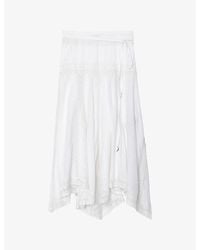Zadig & Voltaire - Jetro Lace-Trim Cotton-Blend Midi Skirt - Lyst