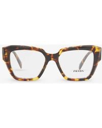 Prada - Pr 09zv Tortoiseshell-effect Square-frame Acetate Optical Glasses - Lyst