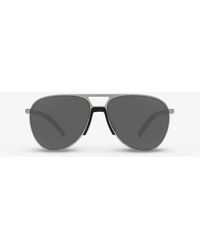 Prada Linea Rossa - Ps 51xs Linea Rossa Pilot-frame Metal Sunglasses - Lyst