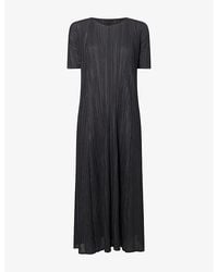 Pleats Please Issey Miyake - April Pleated Woven Midi Dress - Lyst