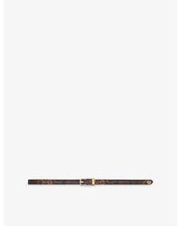 Maje - Logo-Detail Snakeskin-Embossed Leather Belt - Lyst