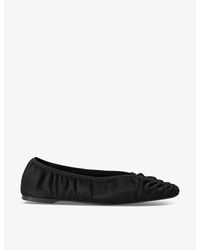 TOTEME - The Gathered Square-Toe Satin Flats - Lyst