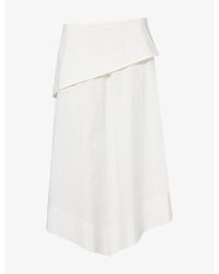 St. Agni - Belted Asymmetric Cotton-Blend Skirt - Lyst