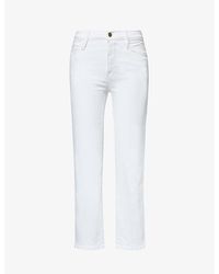 FRAME - Le High High-rise Straight-leg Stretch-denim Blend Jeans - Lyst