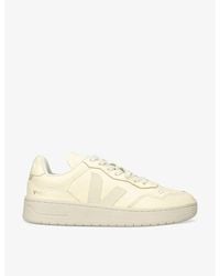 Veja - V-90 Logo-embroidered Leather Low-top Trainers - Lyst
