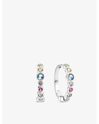 Sif Jakobs - Sardinien Creolo Rhodium-Plated Sterling And Cubic Zirconia Hoop Earrings - Lyst