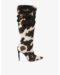 Carvela Kurt Geiger - Eterno Printed Faux-Leather Heeled Knee-High Boots - Lyst