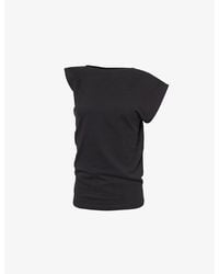 Agolde - Beth Asymmetric Cotton-Jersey T-Shirt - Lyst