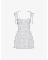 House Of Cb - Ariella Polka-Dot Chiffon Mini Dress Xs (A-C Cup) - Lyst