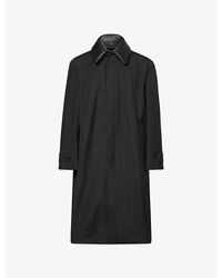 Bottega Veneta - Contrast-Collar Technical Wool And Silk-Blend Coat - Lyst