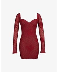 House Of Cb - Lucienne Stretch Floral-Lace Mini Dress Xs (A-C Cup) - Lyst