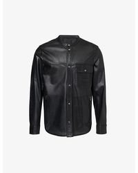 Emporio Armani - Patch-pocket Perforated Leather Shirt - Lyst