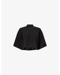 Alaïa - Crop High-Neck Cotton-Blend Top - Lyst