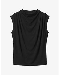 AllSaints - Emerson Draped Woven Top - Lyst
