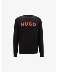 HUGO - Logo-print Regular-fit Cotton-jersey Sweatshirt X - Lyst
