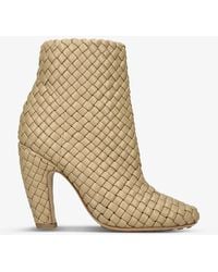Bottega Veneta - Canalazzo Intrecciato-weave Leather Heeled Ankle Boots - Lyst