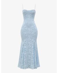 House Of Cb - Joan Lace-Up Lace Maxi Dress - Lyst