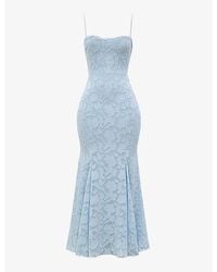 House Of Cb - Joan Lace-Up Lace Maxi Dress - Lyst