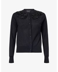 Simone Rocha - Bead-Embellished Wool-Blend Cardigan - Lyst