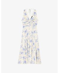 Maje - Floral-Print Sleeveless Jacquard-Woven Maxi Dress - Lyst