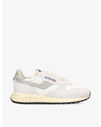 Autry - Reelwind Brand-embroidered Leather And Nylon Low-top Trainers - Lyst