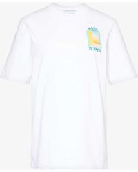 Casablanca - Graphic-print Short-sleeve Organic Cotton-jersey T-shirt - Lyst