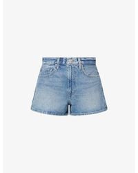 PAIGE - Isa High-Rise Denim Shorts - Lyst
