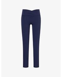 The Couture Club - Sculpting Crossover-Waistband Stretch-Jersey Leggings - Lyst