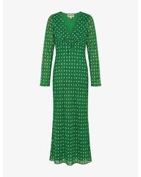OMNES - Marj Starburst Print Chiffon Maxi Dress - Lyst