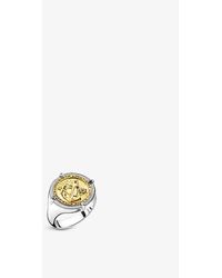 Thomas Sabo Faith, Love, Hope 18ct Yellow-gold Plated Sterling-silver Signet Ring - Multicolor