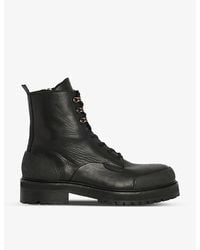 AllSaints - Mudfox Lace-up Leather Ankle Boots - Lyst