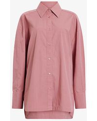 AllSaints - Karina Relaxed-fit Long-sleeve Organic-cotton Shirt - Lyst