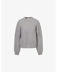 The Couture Club - Emblem-Appliqué Mixed-Knit Jumper - Lyst