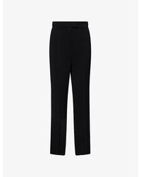 Valentino - Press-Pleat Straight-Cut Woven Trousers - Lyst