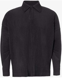 Homme Plissé Issey Miyake - Pleated Relaxed-fit Knitted Polo Shirt X - Lyst