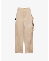 Alaïa - Cargo Barrel-Leg Cotton Trousers - Lyst