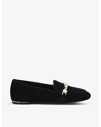 Carvela Kurt Geiger - Precious Crystal And Faux-pear Suede-leather Loafers - Lyst