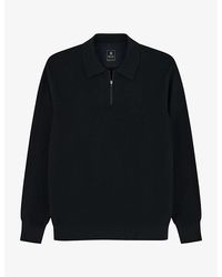 BOGGI - Zip-Neck Long-Sleeve Wool-Blend Polo - Lyst