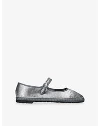 Flabelus - Lavinia Velvet Mary-Jane Flats - Lyst