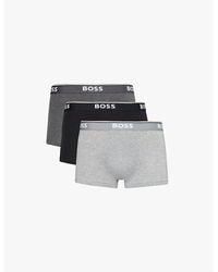 BOSS - Branded Waistband Stretch-Cotton Boxer Trunks - Lyst