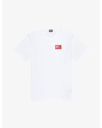 DIESEL - T-nlabel Logo-print Cotton-jersey T-shirt X - Lyst