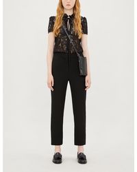 Maje Lace And Crepe Jumpsuit - Black