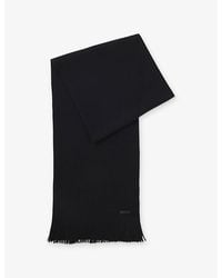 BOSS - Raschel-Knit Logo-Embroidered Wool Scarf - Lyst