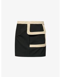 Reformation - Vintage I.n.c. International Concepts Contrast-trim Stretch-woven Mini Skirt - Lyst