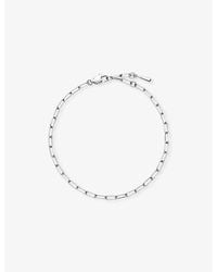 Missoma - Mini Paperclip Platinum-Plated Stainless Steel Chain Bracelet - Lyst