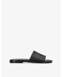 Bottega Veneta - Elio Leather Woven Slides - Lyst