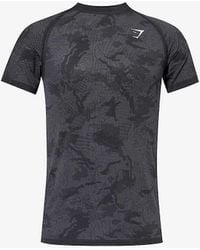 GYMSHARK - Geo Seamless Logo-embroidered Recycled Polyester-blend T-shirt - Lyst