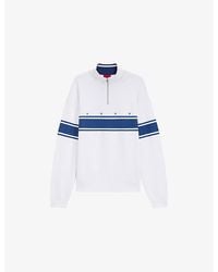HUGO - Striped Half-Zip Cotton Sweatshirt Xxl - Lyst